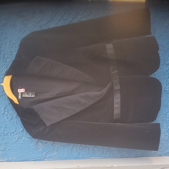 DKNY Donna Karan New York Black Velvet Silk Tuxedo Blazer Jacket. - Picture 1 of 12